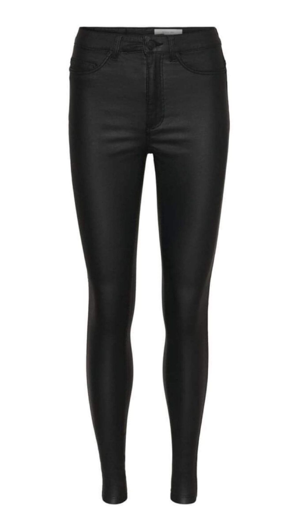 Black Coated Leather effect "Callie" Jeans