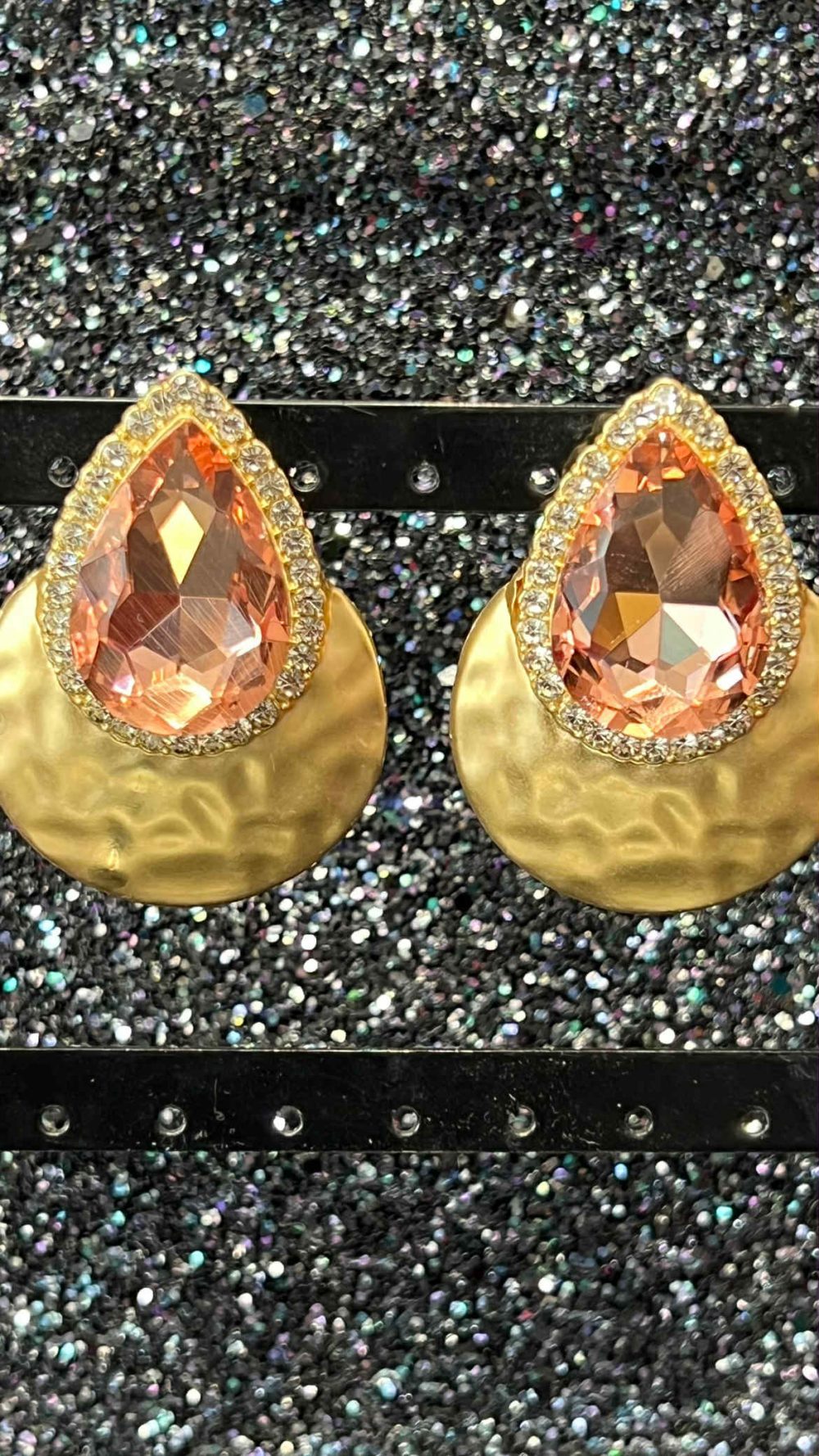 Gold and Rose Gold Jewel Earrings
