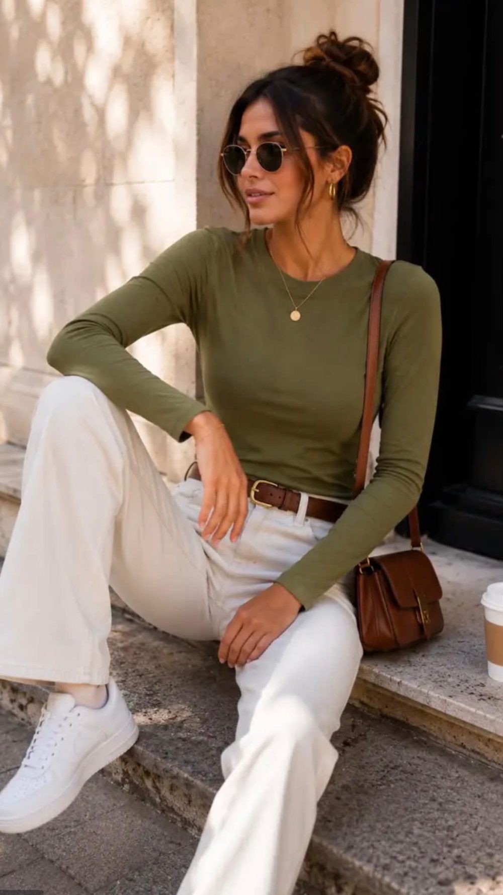 Khaki Long Sleeve T-shirt