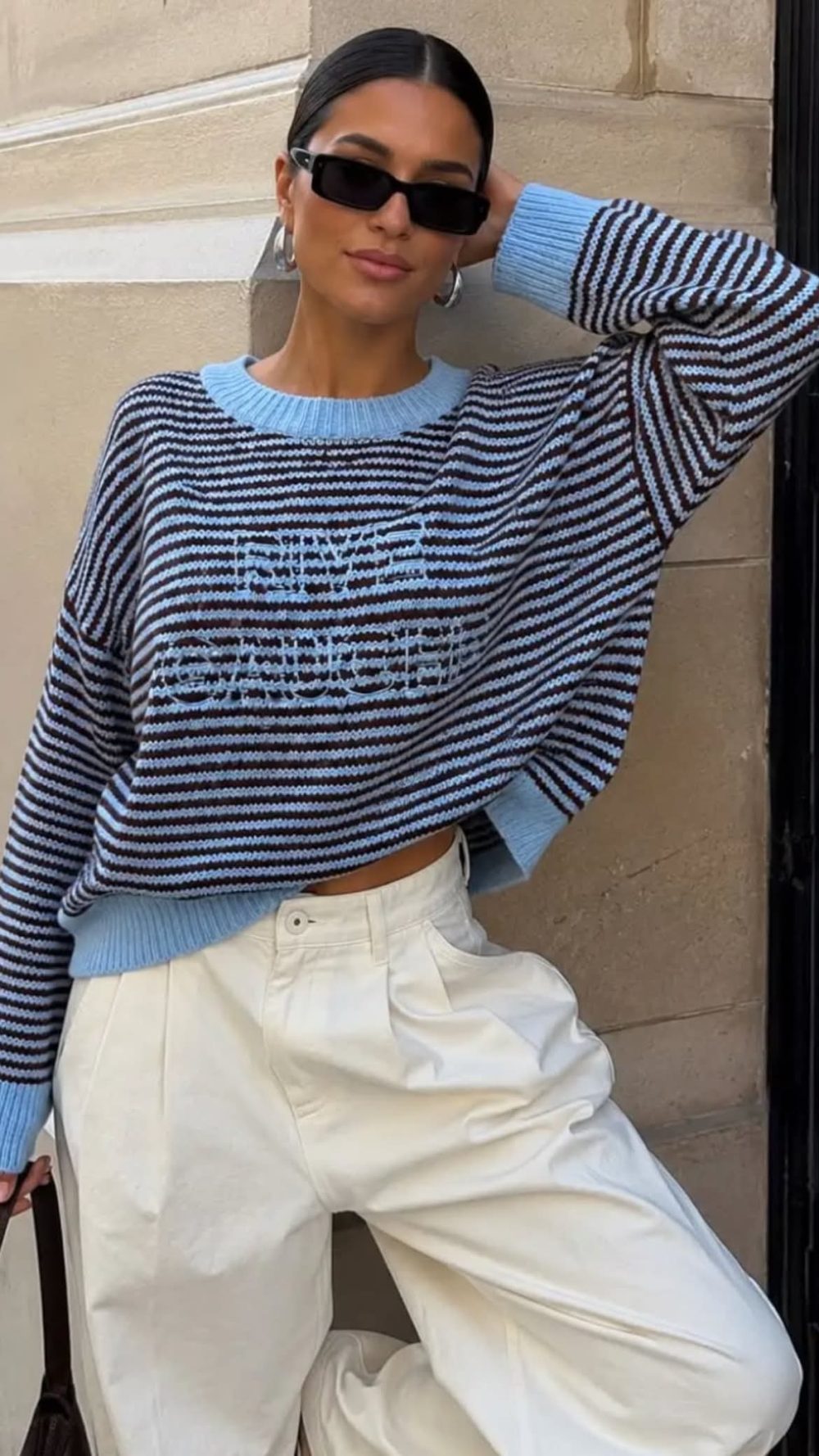 Mabel Stripe Jumper in Blue