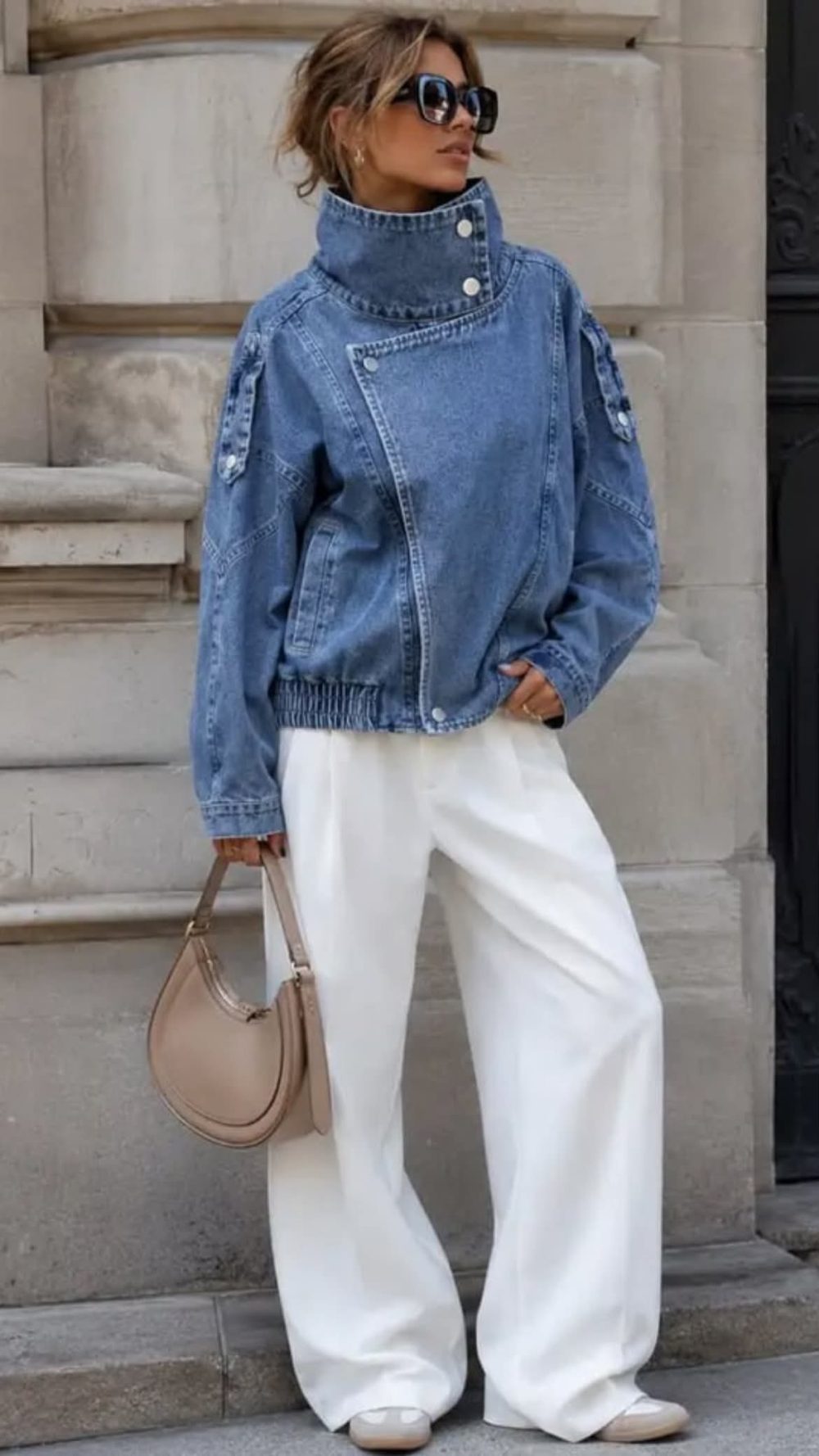 Taylor Funnel Neck Denim Jacket